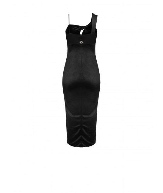 Shiny Knitted Sheath Dress With Cut-Out On Neckline Rinascimento
