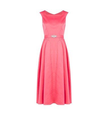 Robe midi en coton mélangé avec ceinture à bijoux Coordonné Rinascimento