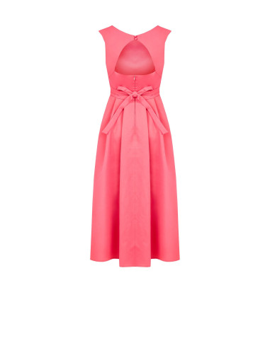 Mixed Cotton Midi Dress With Jewel Belt Coordinated Rinascimento