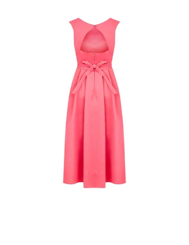 Mixed Cotton Midi Dress With Jewel Belt Coordinated Rinascimento