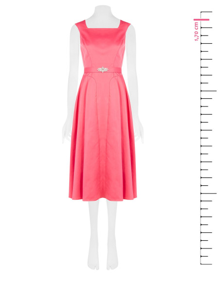 Mixed Cotton Midi Dress With Jewel Belt Coordinated Rinascimento