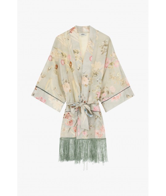 Trench-Coat Con Frange E Stampa Floreale Dixie