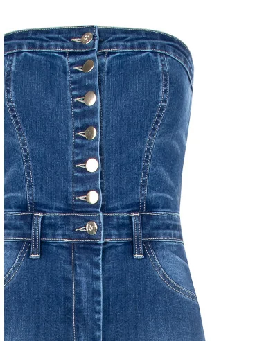 Rinascimento Denim Flared Overalls
