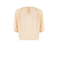 Short And Wide Flower Embroidered Georgette Blouse Rinascimento