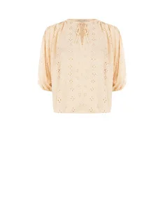 Short And Wide Flower Embroidered Georgette Blouse Rinascimento