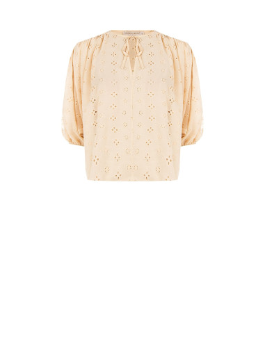 Short And Wide Flower Embroidered Georgette Blouse Rinascimento
