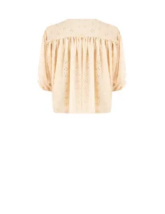 Blusa Corta E Ampia In Georgette Ricamata A Fiori Rinascimento 2