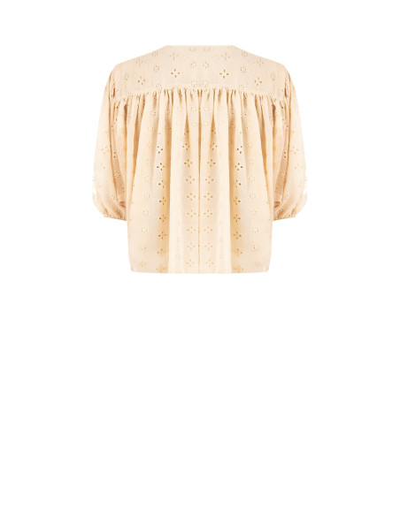 Blusa Corta E Ampia In Georgette Ricamata A Fiori Rinascimento