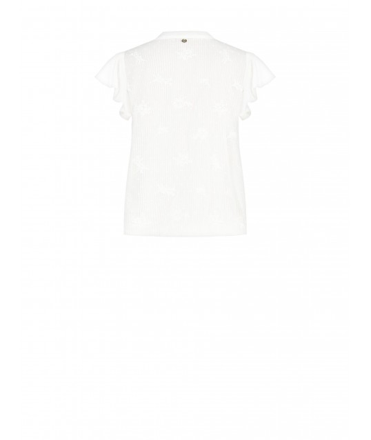 Blusa Ampia In Cotone A Righe Ricamato E Traforato Rinascimento