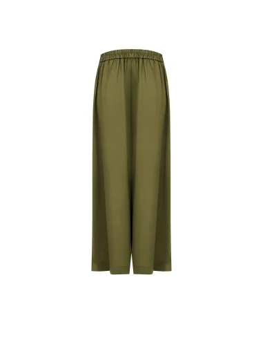 Extra Baggy Mixed Viscose And Linen Palazzo Trousers With Pockets And Elasticated Back