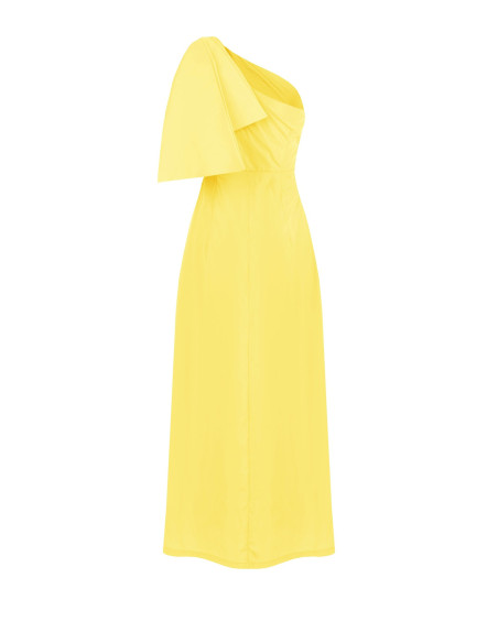 Abito Lungo Monospalla In Nylon Con Fiocco Rinascimento