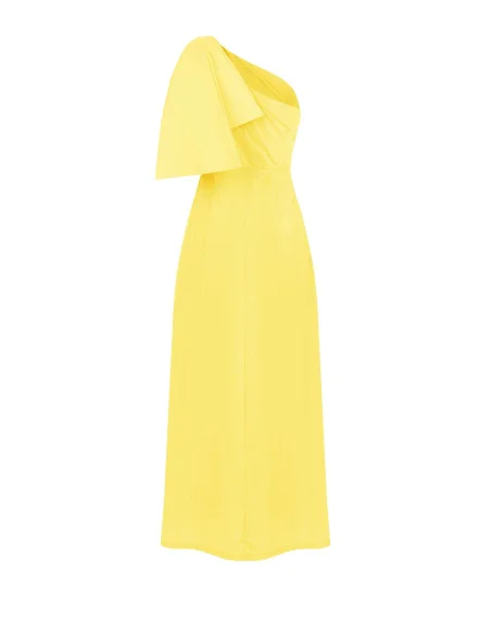One-Shoulder Nylon Long Dress With Bow Rinascimento