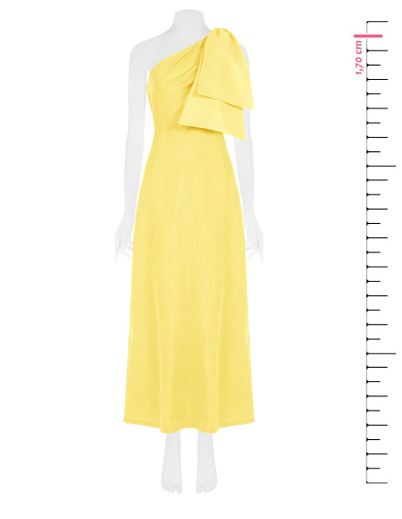 One-Shoulder Nylon Long Dress With Bow Rinascimento