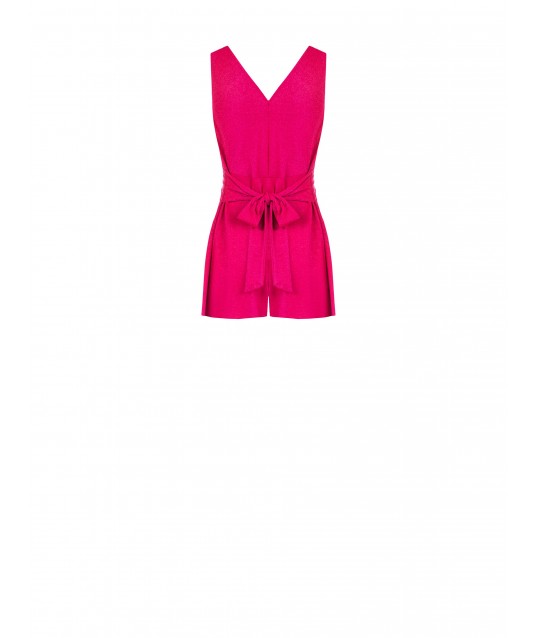 Rinascimento Double V-Neck Lurex Overalls