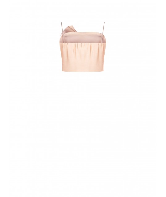 Rinascimento Gleaming Viscose Crop Top Corset With Cups