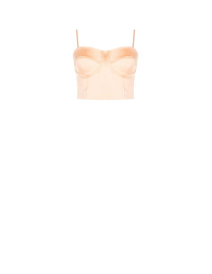 Crop Top Bustier In Raso Rinascimento