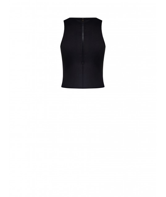 Top In Neoprene Retato Davanti Con Maxi Zip Dietro Rinascimento