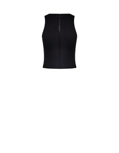 Top In Neoprene Retato Davanti Con Maxi Zip Dietro Rinascimento