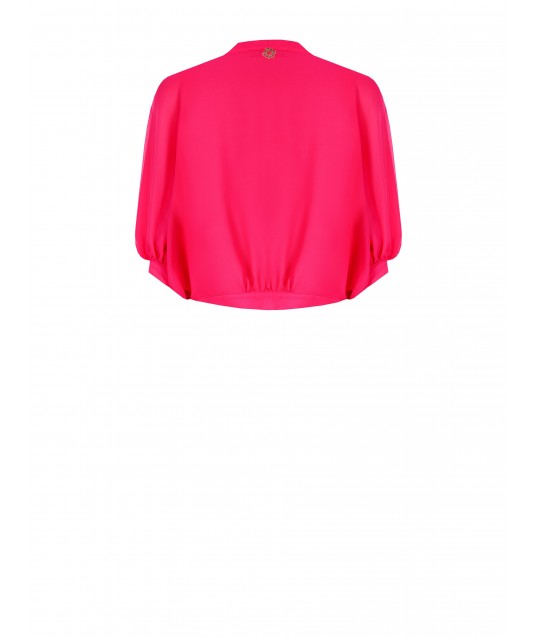 Cache-cœur en géorgette avec manches ballon Rinascimento