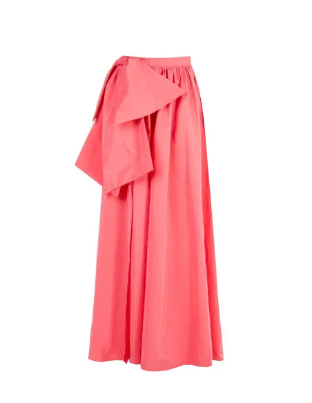 Jupe longue à roulettes en nylon avec nœud maxi à la hanche Rinascimento