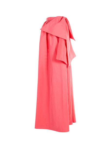 Gonna Lunga A Ruota In Nylon Con Maxi Fiocco Sul Fianco Rinascimento
