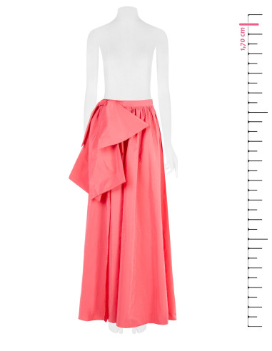 Gonna Lunga A Ruota In Nylon Con Maxi Fiocco Sul Fianco Rinascimento