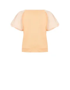 Cotton Blend Over Sweatshirt With Nylon Balloon Sleeves Rinascimento 2