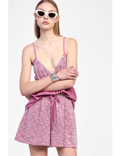 Short avec motifs Dixie et ceinture