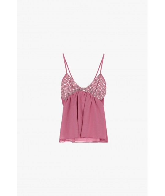 Dixie Tops à col en V et à épaulettes