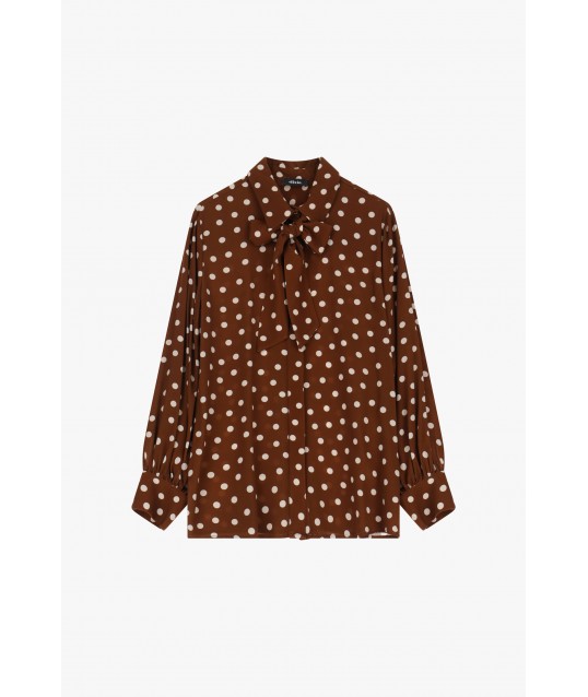 Chemise à pois avec nœud décoratif Dixie