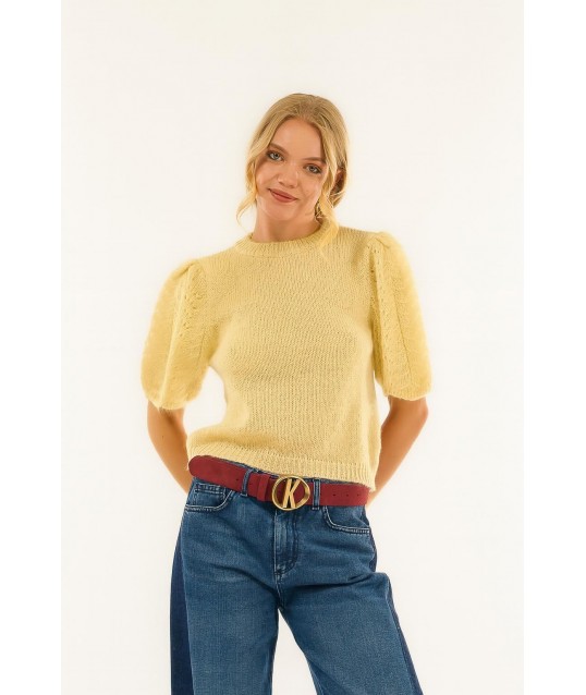 Col ras du cou à manches ballon Kontatto