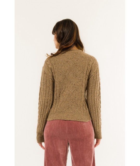 Crew-neck Lozenges Embroidery Kontatto