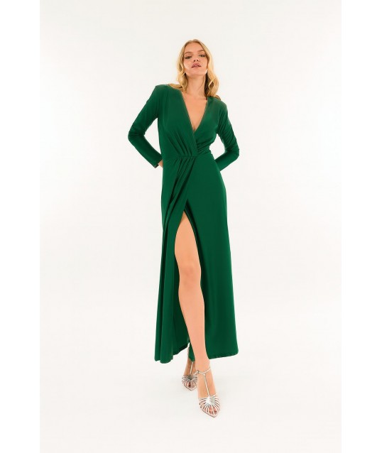 Kontatto Long V-neck Dress