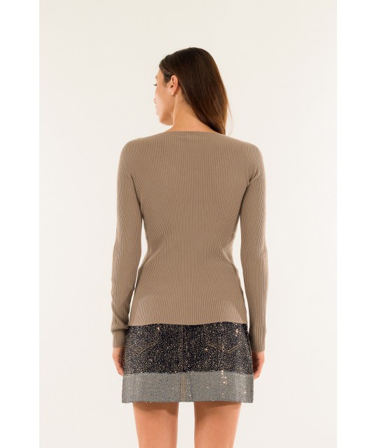 Kontatto Ribbed V-neck