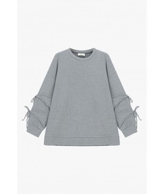Sweatshirt With Decorated Sleeves And Dixie Knots