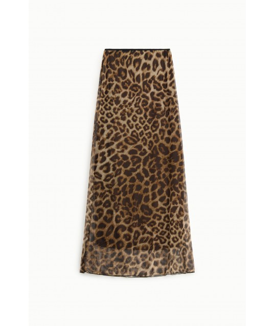 Dixie High Waist Animal Print Long Skirt