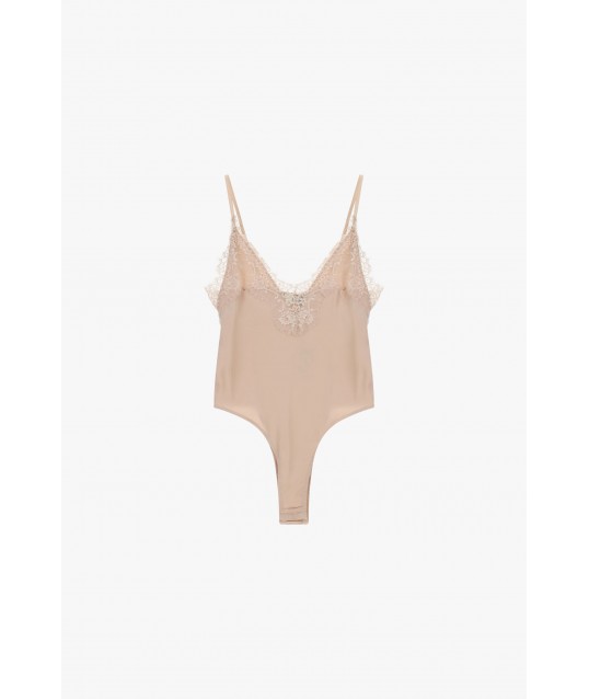 Bodysuit Con Spalline E Dettagli Pizzo Dixie