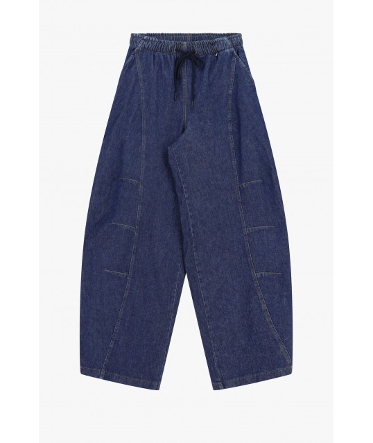 Pantalon large de palais avec taille haute et cordon de serrage Dixie