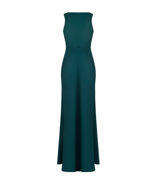 Fluid Fabric Long Dress And Satin Bodice With Jewel Detail Rinascimento