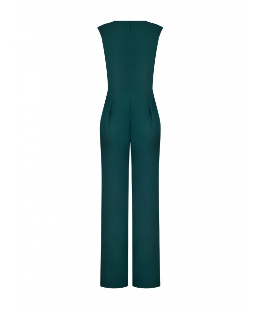 Fluid One Piece Suit With Satin Blouse And Jewel Detail Rinascimento