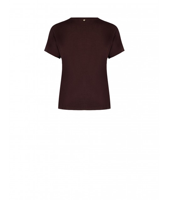 Regular Cotton T-Shirt With Embroidered Purple Heart Side Slogan Rinascimento