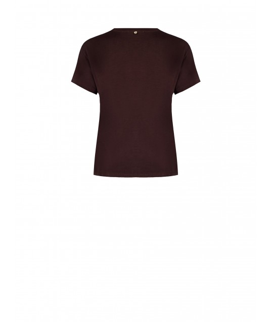 T-Shirt Regular In Cotone Con Slogan Ricamato Lilla Al Centro Rinascimento