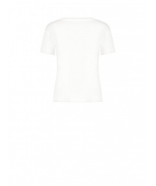 T-Shirt régulier en coton avec imprimé Slogan et strass Rinascimento