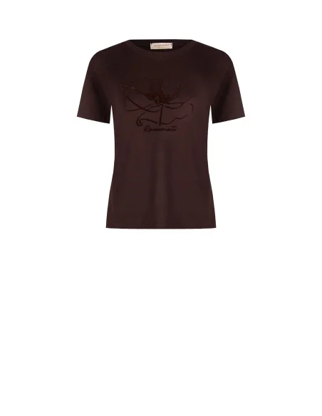 Rinascimento - T-shirt régulier en coton imprimé fleurs