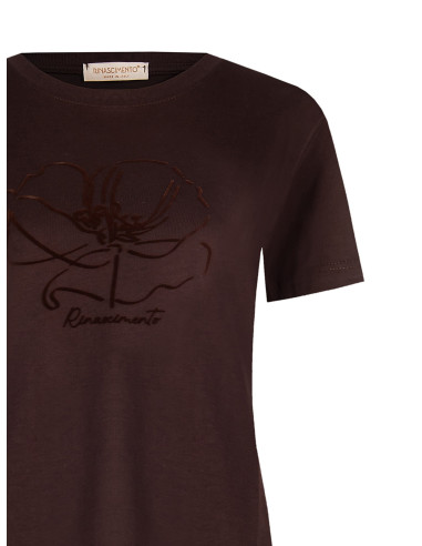 Rinascimento Flower Print Cotton Regular T-Shirt