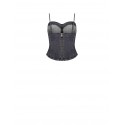 Rhinestone-covered Denim Bustier Top Rinascimento