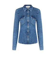 Camicia Ampia In Denim Con Taschini Rinascimento