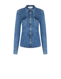 Camicia Ampia In Denim Con Taschini Rinascimento