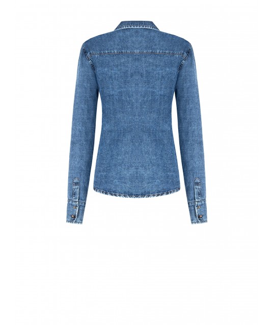 Chemise large en denim avec poches Rinascimento
