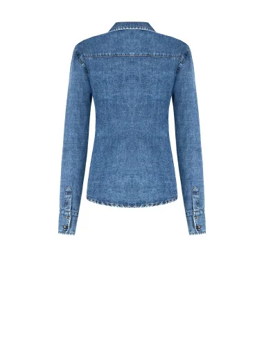 Camicia Ampia In Denim Con Taschini Rinascimento